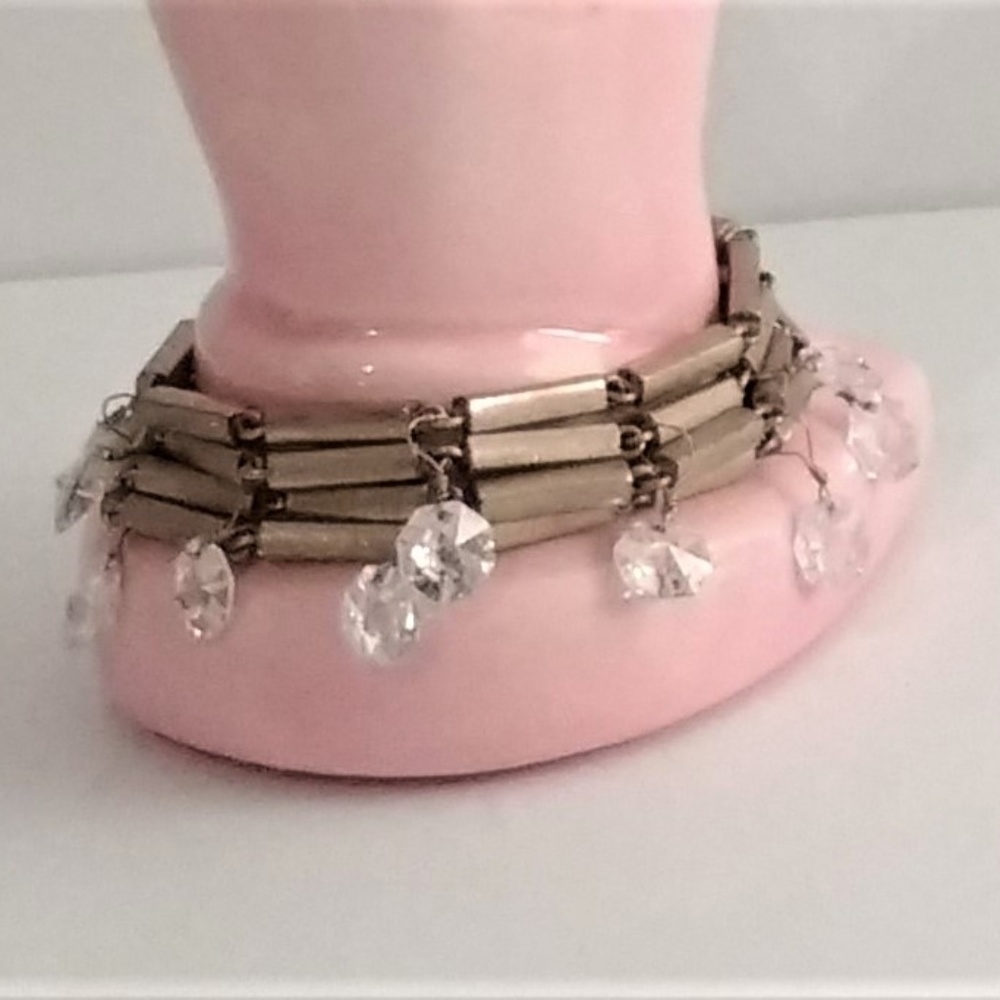 Vintage Kenneth Cole New York gold bar beaded bracelet